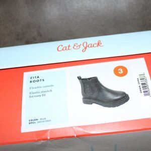 Cat & Jack Girls Black Zita Boots Size 3